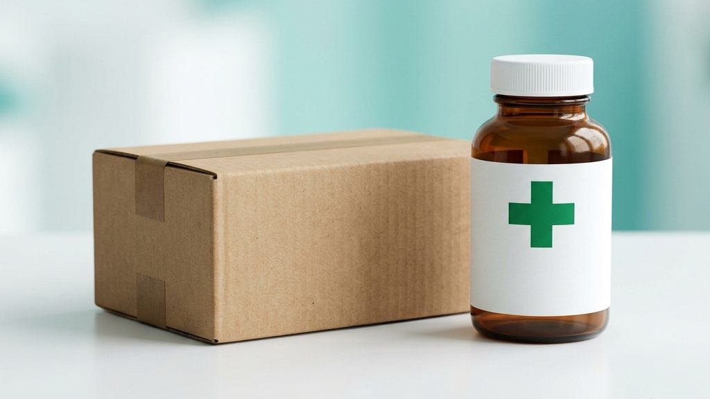 PostMyMeds online pharmacy branding featuring medication delivery services for convenient healthcare at home.