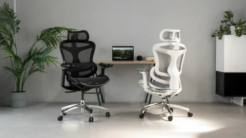 Sihoo ergonomic office chair in a modern home office setting, showcasing premium comfort and adjustable design features.