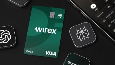 Wirex brand cover photo featuring digital finance services and secure cryptocurrency payment solutions.