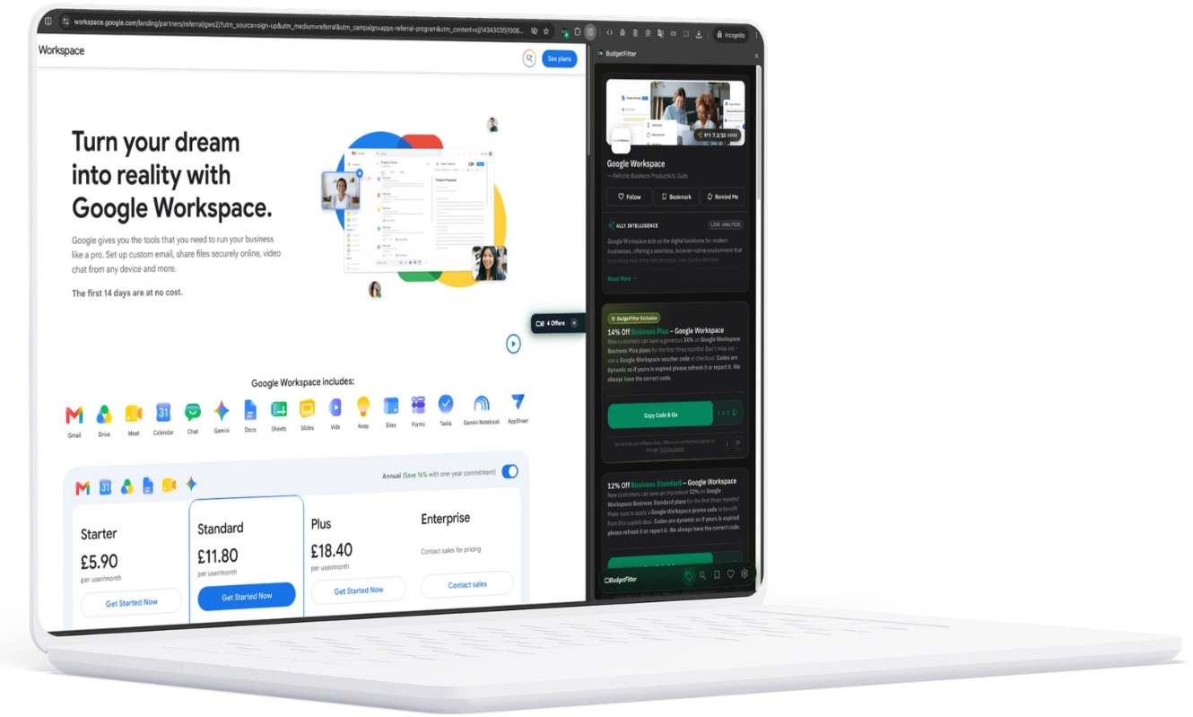 BudgetFitter Chrome and Edge Browser Extension