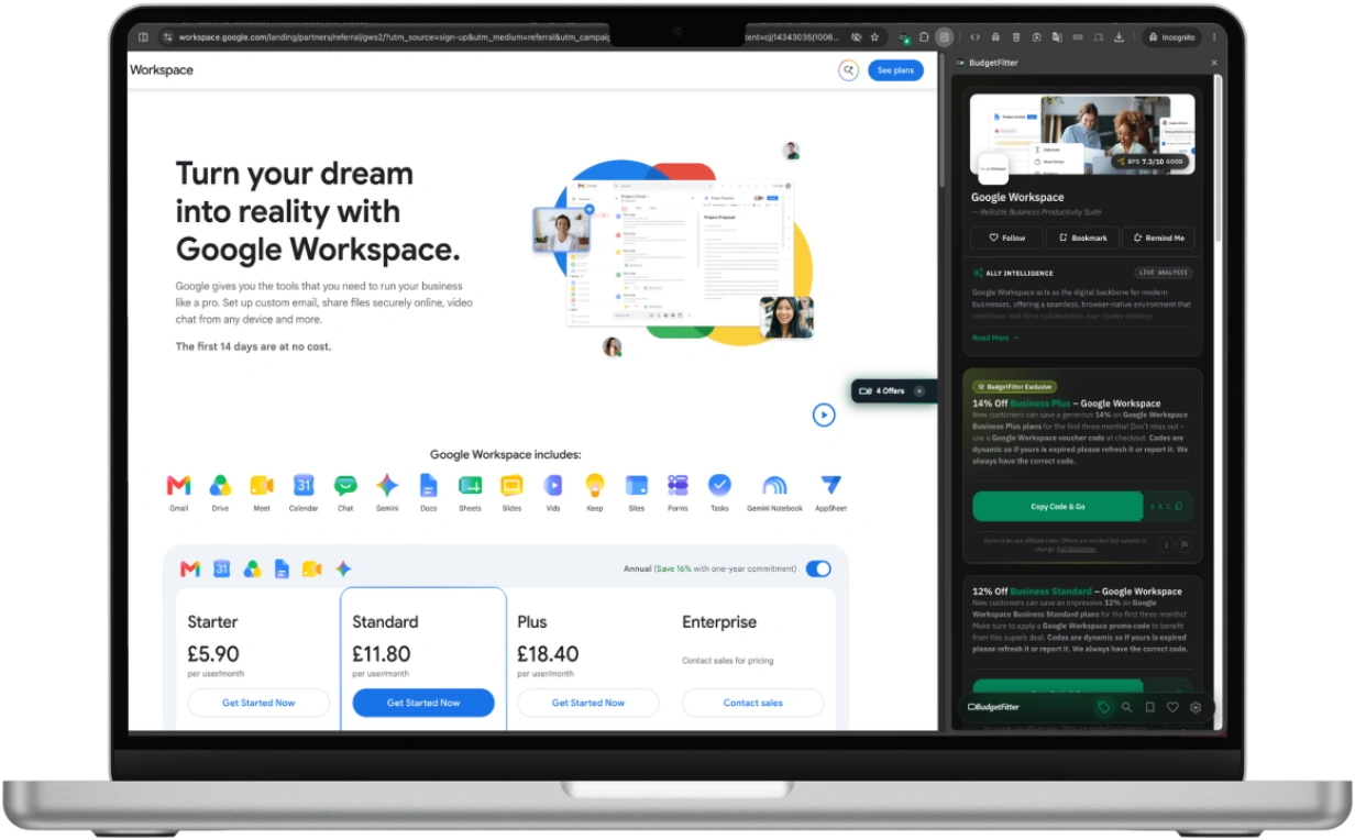 BudgetFitter Side Panel Workspace Experience