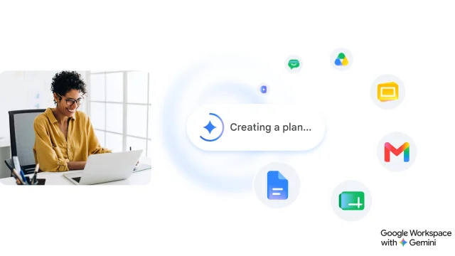 Google Workspace interface showing collaborative cloud-based business tools and productivity software on a desktop screen.