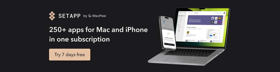 Setapp billboard advertisement showcasing a curated collection of premium software apps for Mac and iOS devices.