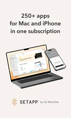 Setapp sidebar interface showing a curated catalogue of productivity software apps available for a monthly subscription.