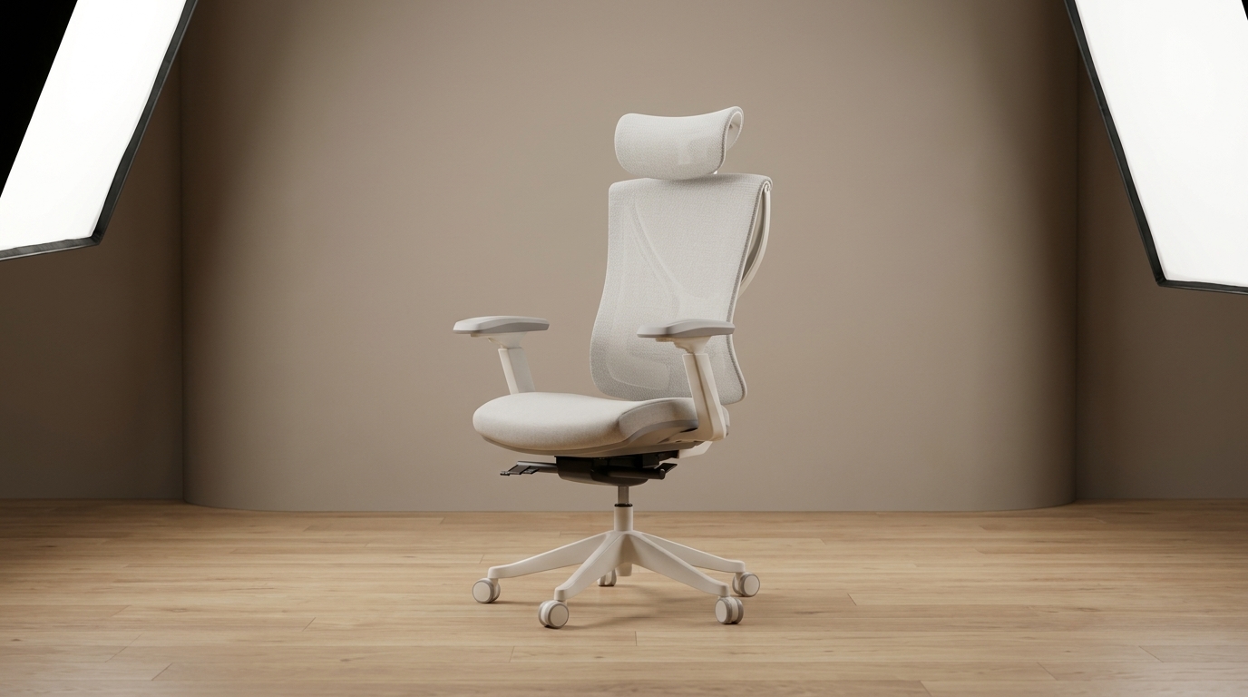 IKEA MARKUS high-back mesh office chair in dark grey fabric on hardwood floor